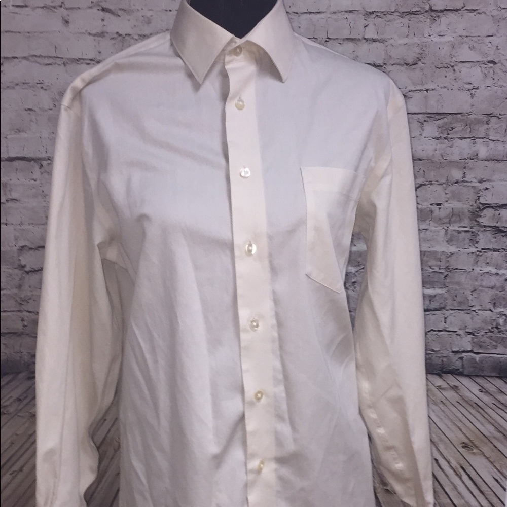 Men's Jones New York Cream Dress Shirt Size M 15